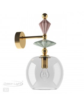 4855/1WB CLASSIC ODL_EX21 67 золото/разноцветн./керамика/стекло Бра E14 1*40W BIZET-foto5