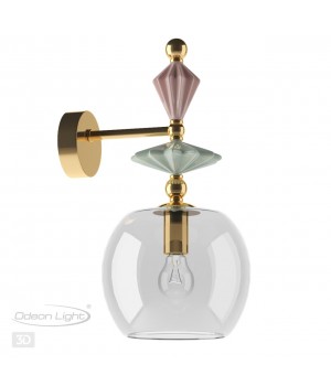 4855/1WB CLASSIC ODL_EX21 67 золото/разноцветн./керамика/стекло Бра E14 1*40W BIZET-foto5