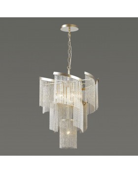 4630/7 HALL ODL20 469 серебристый/стекло/металл.цепочки Люстра E14 7*40W 220V GRAZA-foto3