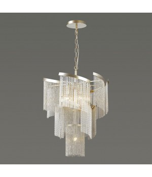 4630/7 HALL ODL20 469 серебристый/стекло/металл.цепочки Люстра E14 7*40W 220V GRAZA-foto3