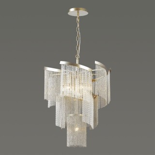 4630/7 HALL ODL20 469 серебристый/стекло/металл.цепочки Люстра E14 7*40W 220V GRAZA-foto3