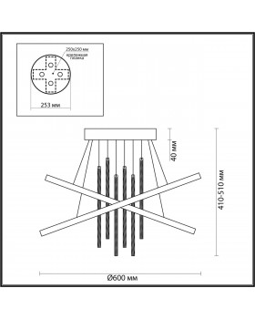 3901/70CL L-VISION ODL22 215 черный/золотистый/металл Потолочный светильник IP20 LED 70W 3340Лм 4000K MONICA-foto2