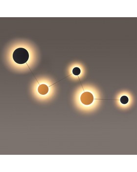 4211/38WL HIGHTECH ODL20 137 черн/золот/металл Настенный светильник провод 1,7м LED 25W GALAXY-foto4