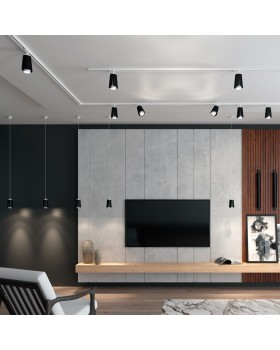 370826 OVER NT22 165 черный Светильник накладной, провод 2м IP20 GU10 9W 220V TULIP-foto3