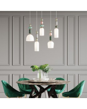 4861/1B CLASSIC ODL_EX21 75 золото/разноцветн./керамика/стекло Подвес E14 1*40W CANDY-foto3