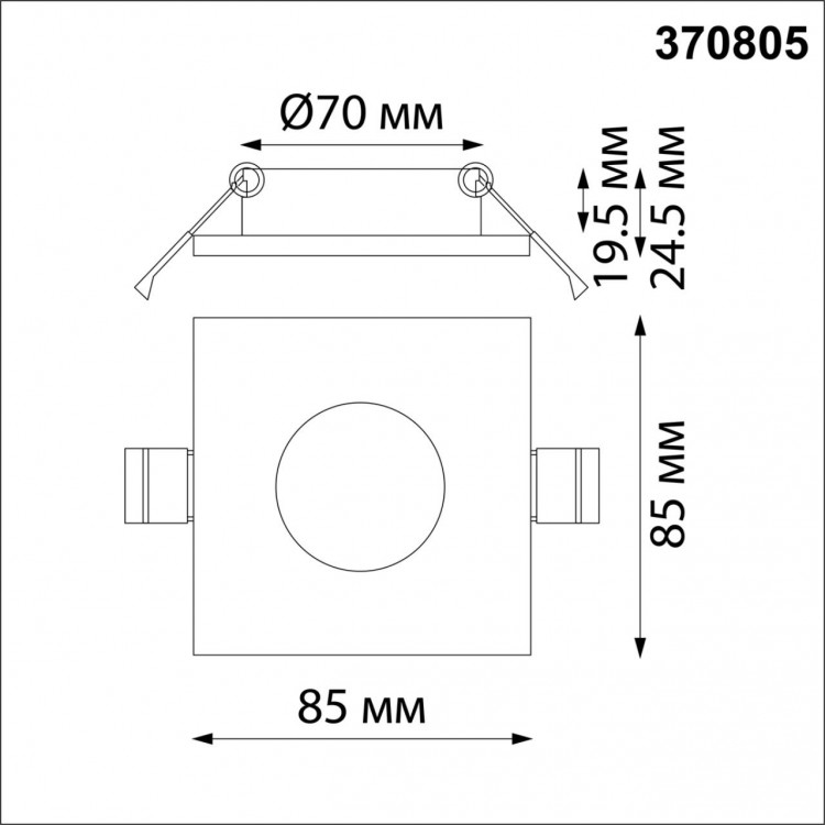 370805 SPOT NT22 287 черный Светильник встраиваемый влагозащищенный IP44 GU10 50W 220V AQUA