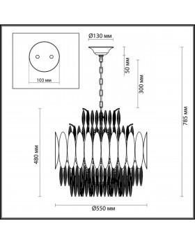 4123/16 HALL ODL19 434 золото/хрусталь Люстра E14 16*40W VALETTA-foto2