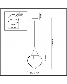 4949/1 PENDANT ODL22 305 хром/прозрачный/стекло Подвес E14 1*40W KESTA-foto2