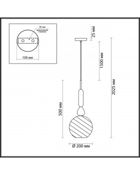 4648/1 PENDANT ODL20 342 золотой/синий/разноцветный Подвес E27 60W 220V BELLA-foto2
