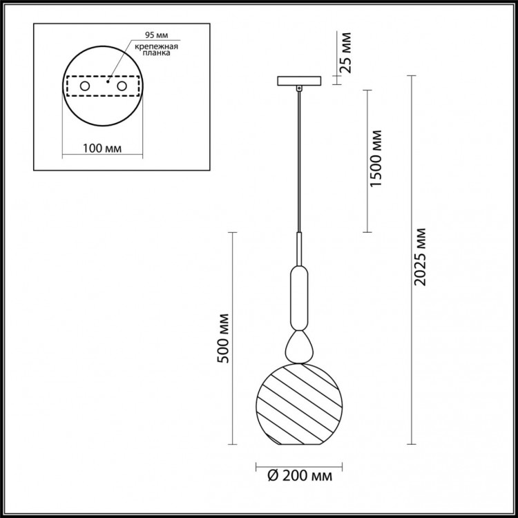 4648/1 PENDANT ODL20 342 золотой/синий/разноцветный Подвес E27 60W 220V BELLA