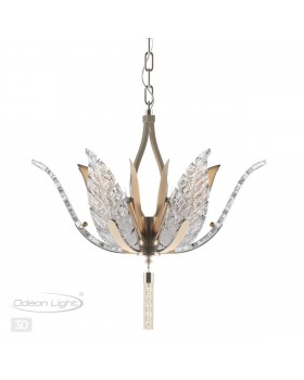 4838/6 HALL ODL21 465 золотистый/стекло/металл.цепочки Люстра E14 6*40W FLOWERI-foto4