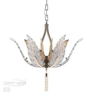 4838/6 HALL ODL21 465 золотистый/стекло/металл.цепочки Люстра E14 6*40W FLOWERI-foto4