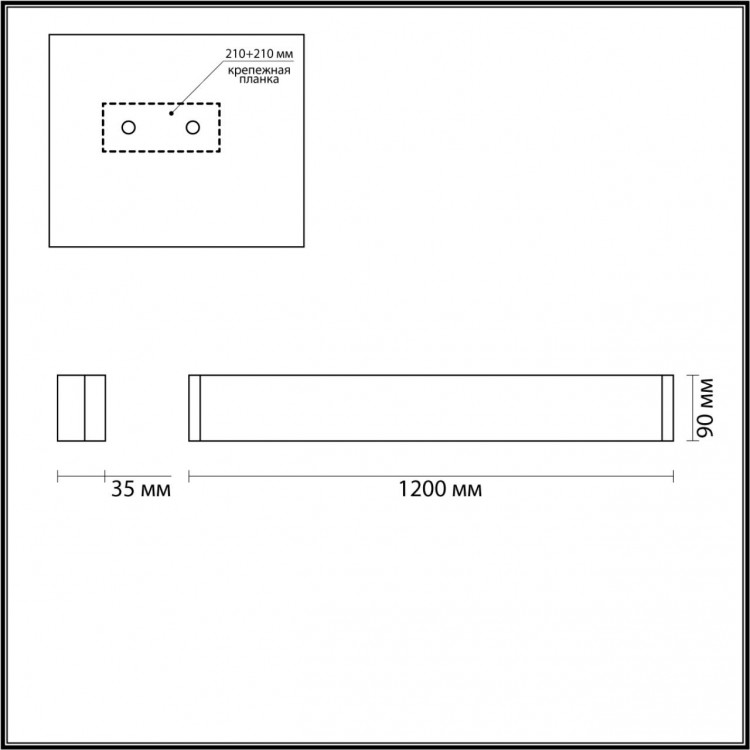 4294/40WL HIGHTECH ODL22 195 черный/металл Настенный светильник IP20 LED 40W 3245Лм 3000K FRAMANT