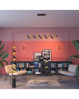 3832/9WL L-VISION ODL20 039 черный/золотистый/металл Настенный светильник LED 4000K 9W 220V SPIRA-foto3