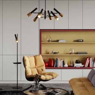 4240/6С HIGHTECH ODL22 183 черный/зол/металл Потолочный светильник IP20 max 6*10W LED GU10 MEHARI-foto3