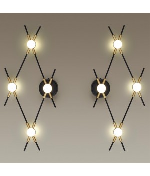 3906/13WL L-VISION ODL21 95 черн/золот/металл Настен. cветильник IP20 LED 13W 1040Лм 4000К COSTELLA-foto5