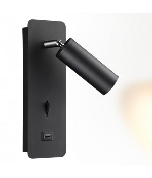 4301/3WL HIGHTECH ODL22 275 черный/металл Настенный светильник IP20 c USB зарядкой c выкл. LED 3W 233Лм 3000K BILL-foto4