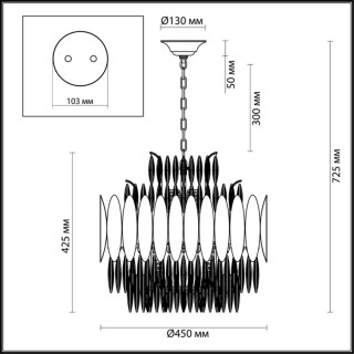 4123/12 HALL ODL19 435 золото/хрусталь Люстра E14 12*40W VALETTA-foto2