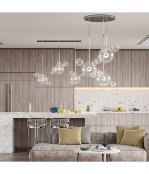 4802/36L L-VISION (В 3-Х КОРОБКАХ) ODL22 327 хром/прозрачный/стекло Люстра LED 36W 4000K BUBBLES-foto3