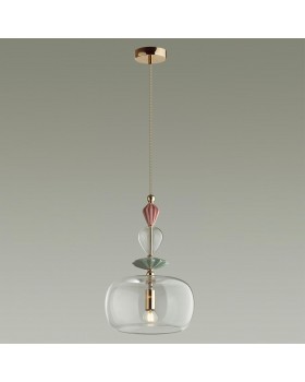 4855/1A CLASSIC ODL_EX21 67 золото/разноцветн./керамика/стекло Подвес E14 1*40W BIZET-foto4