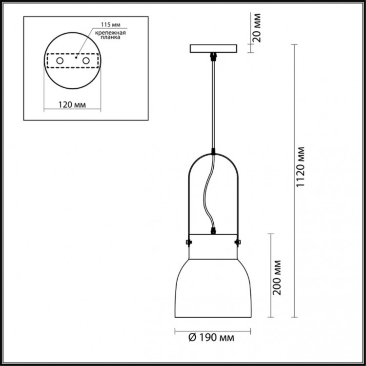 3792/1 SUSPENTIONI LN19 232 белый, дерево Подвес E27 1*60W 220V RUBY