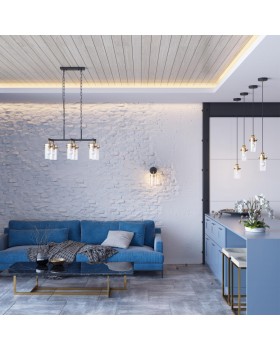 4653/1W COUNTRY ODL20 503 черный/золотой/прозрачный Бра с выкл. E27 60W 220V KOVIS-foto3