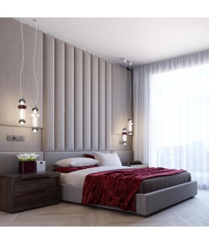 4826/18L PENDANT ODL21 321 хром/дымчатый/бордо/прозрачный Подвес LED 18W BEANS-foto3