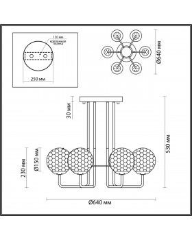4982/6C MODERN ODL22 323 хром/прозрачный/стекло Люстра потолочная E14 6*40W VERASA-foto2