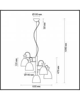 3735/5 MODERNI LN19 105 серый Люстра E27 5*60W 220V KIZZY-foto2