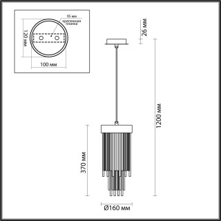 4788/1 HALL ODL21 455 золото/металл/стекло Подвес E14 1*40W YORK-foto2