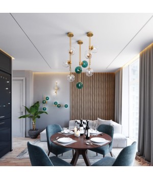 4799/3W PENDANT ODL21 341 бронзовый/прозрачный Бра с выкл. E14 3*60W BRAZERI-foto3