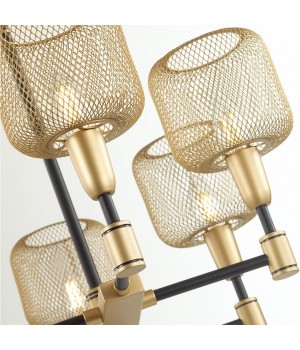 4975/6 LOFT ODL22 475 черный/мат.золотой/металл.сетка Люстра E14 6*40W LECOLA-foto5