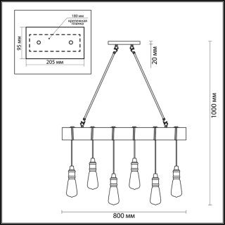 3740/6 LOFTI LN19 165 черный Люстра E27 6*60W 220V KLAUS-foto2