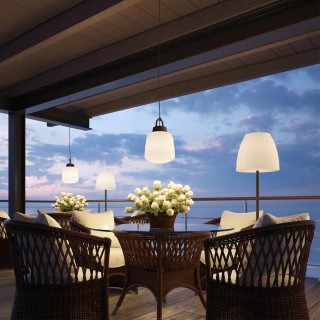 370601 STREET NT19 333 белый абажур/черная арматура  Ландшафтный подвес IP44 E27 60W 100-240V CONTE-foto3