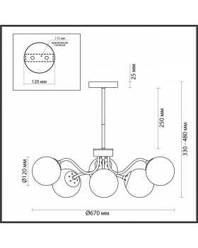 4554/6C MODERNI LN21 078 хром Люстра на штанге E14 6*40W 220V CANDICE-foto2