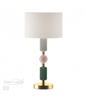 4861/1T CLASSIC ODL_EX21 76 золото/разноцветн./керамика/абажур Настольная лампа E27 1*60W CANDY-foto5