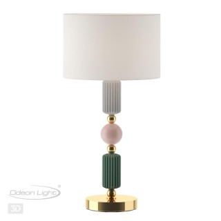 4861/1T CLASSIC ODL_EX21 76 золото/разноцветн./керамика/абажур Настольная лампа E27 1*60W CANDY-foto5