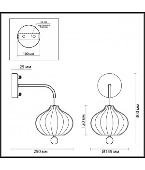 4459/1W COMFI LN20 085 золотой, белый Бра E27 1*60W 220V JULIET-foto2