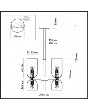 4798/6 MIDCENT ODL21 401 бронзовый/белый Люстра E14 6*60W ORINOCO-foto2