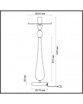 4868/1T STANDING ODL_EX22 57 золотой/бордовый/стекло База для высокой лампы E27 1*60W TOWER-foto2