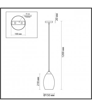 4490/1 SUSPENTIONI LN20 142 античная бронза, голубой Подвес E27 60W 220V SAPPHIRE-foto2