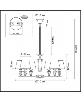 3733/6 NEOCLASSI LN19 183 хром, золотой Люстра E27 6*60W 220V LORAINE-foto2