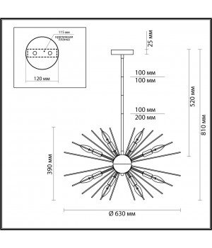 4662/12 MODERN ODL20 349 золотой Люстра E14 12*40W 220V KAVALLE-foto2