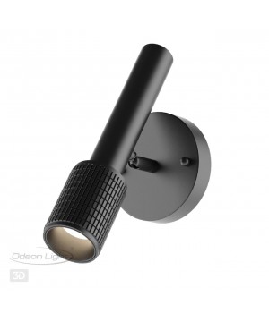 4238/1W HIGHTECH ODL21 233 черный/металл Настенный св-ник выкл на плафоне IP20 LED GU10 max 10W MEHARI-foto4