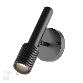 4238/1W HIGHTECH ODL21 233 черный/металл Настенный св-ник выкл на плафоне IP20 LED GU10 max 10W MEHARI-foto4