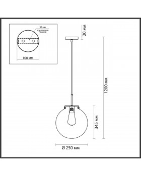 4590/1A SUSPENTIONI LN21 141 никель Подвес E27 60W 220V TREVOR-foto2