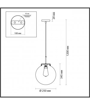 4590/1A SUSPENTIONI LN21 141 никель Подвес E27 60W 220V TREVOR-foto2