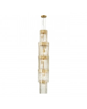 4938/9 HALL (В 2-Х КОРОБКАХ) ODL22 438 матов.золотой/прозрачный/стекло/ Люстра E14 9*40W MERKALE-foto6