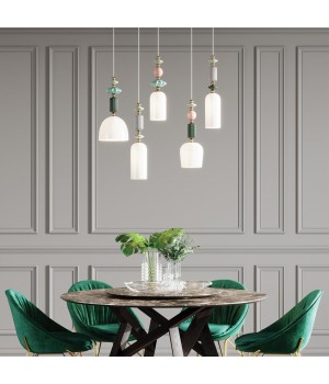 4861/1C CLASSIC ODL_EX21 75 золото/разноцветн./керамика/стекло Подвес E14 1*40W CANDY-foto3