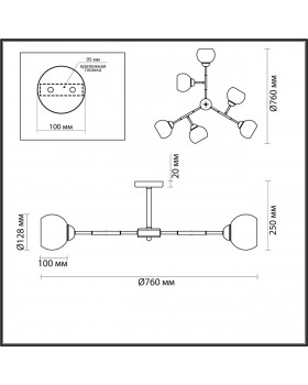 4595/6C COMFI 197 черный, бронза Люстра Потолочная E27 6*40W 220V ROWAN-foto2